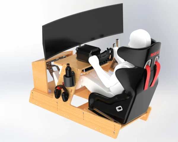 Complete DIY Wood Sim Rig - Premium CAD Plans - DIY Sim Studio