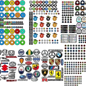 Sim Racing Steering Wheel/Buttons Box Stickers Pack