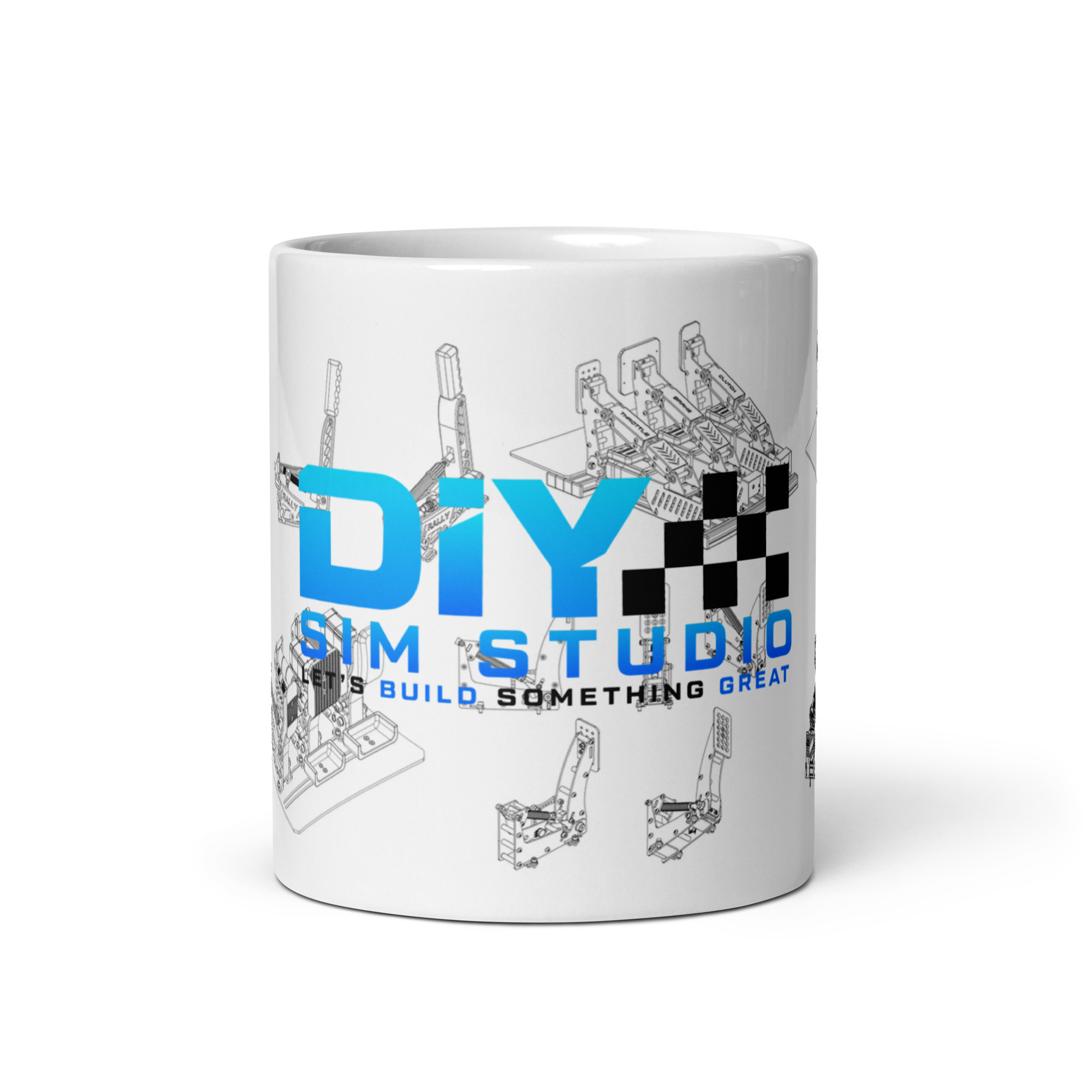 DIY Sim Studio Blueprint - White glossy mug