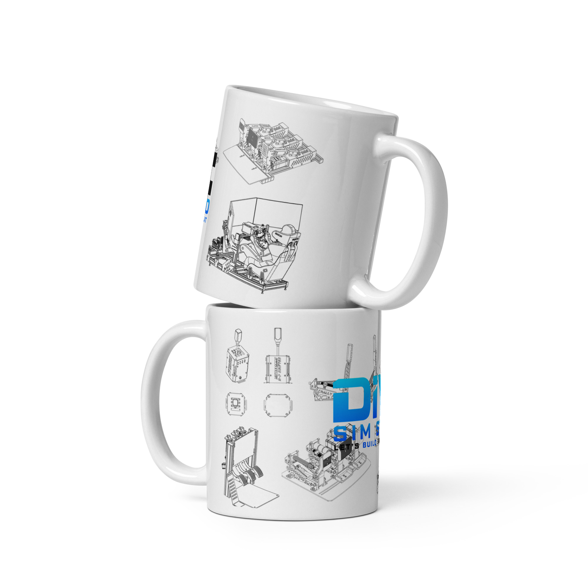 DIY Sim Studio Blueprint - White glossy mug - Image 2