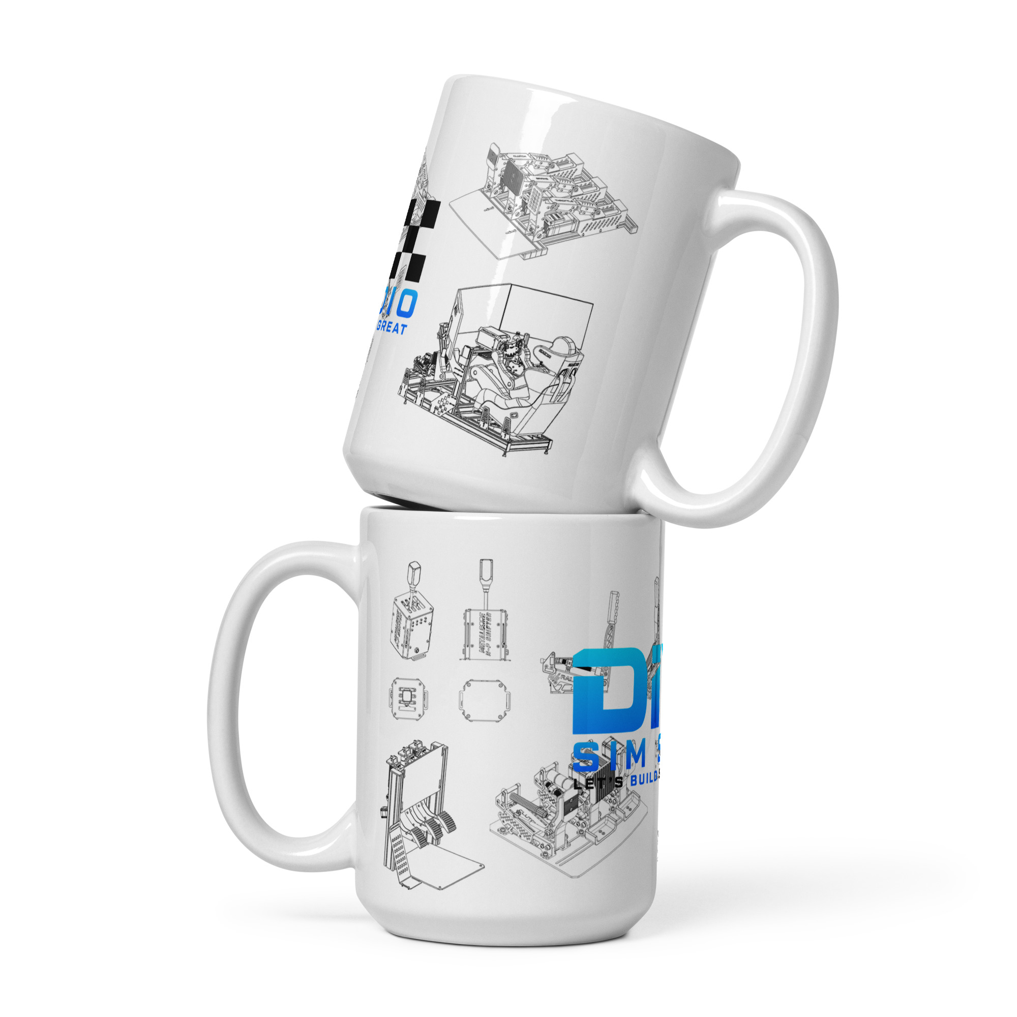 DIY Sim Studio Blueprint - White glossy mug - Image 3