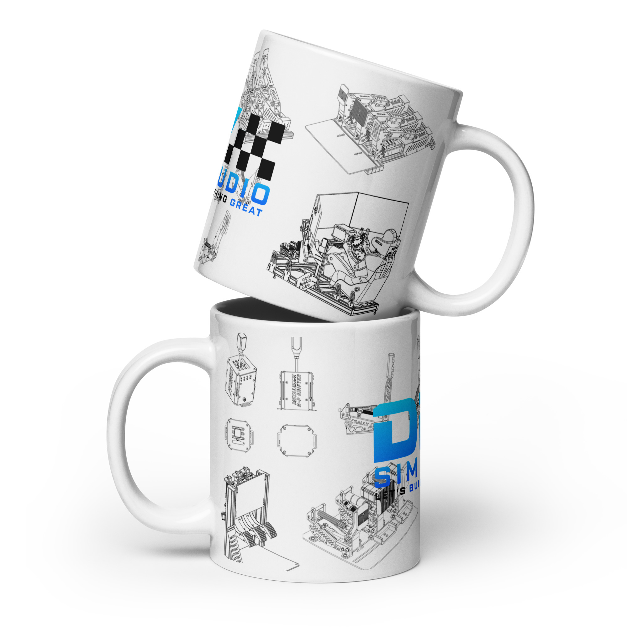 DIY Sim Studio Blueprint - White glossy mug - Image 4
