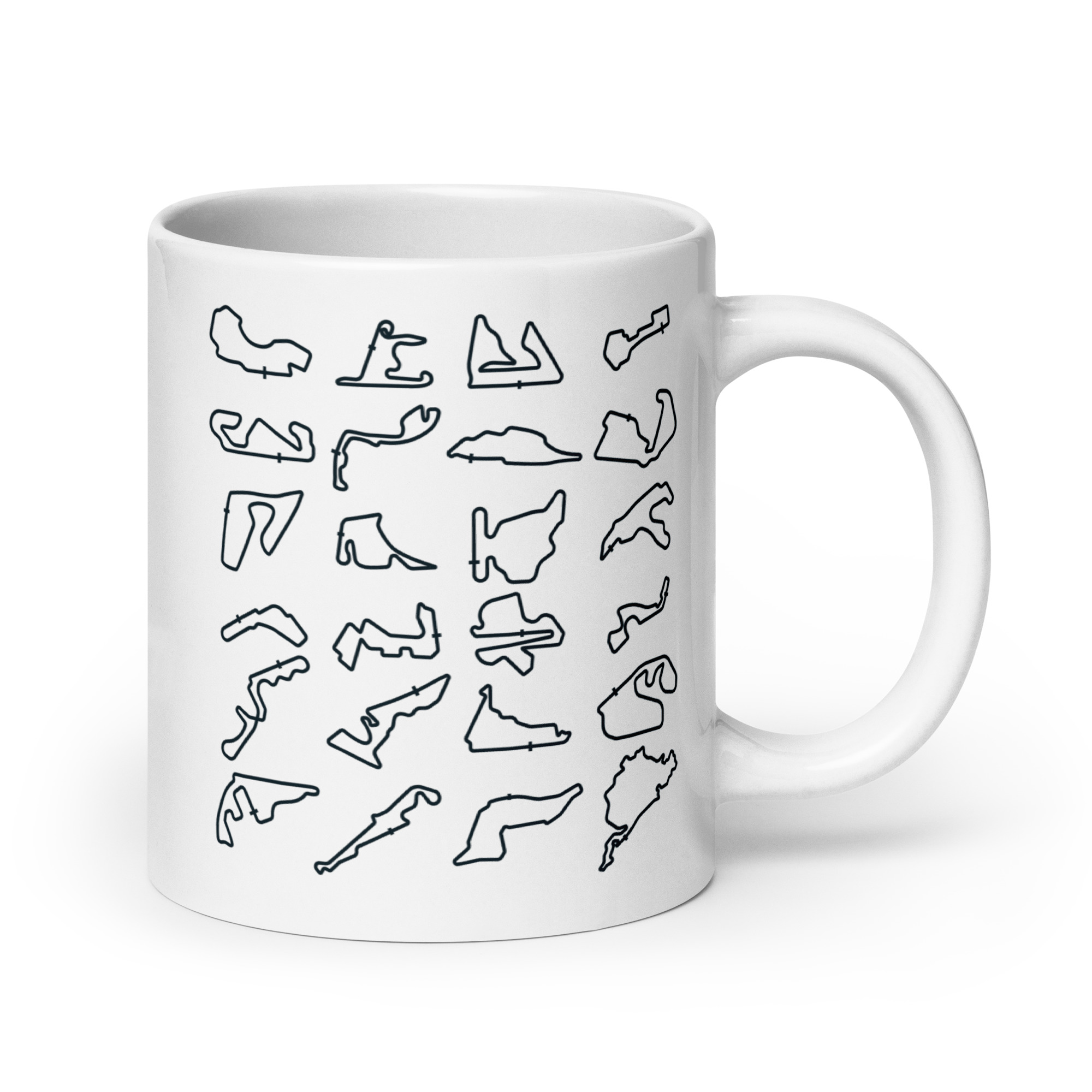 Racing Tracks White Glossy Mug