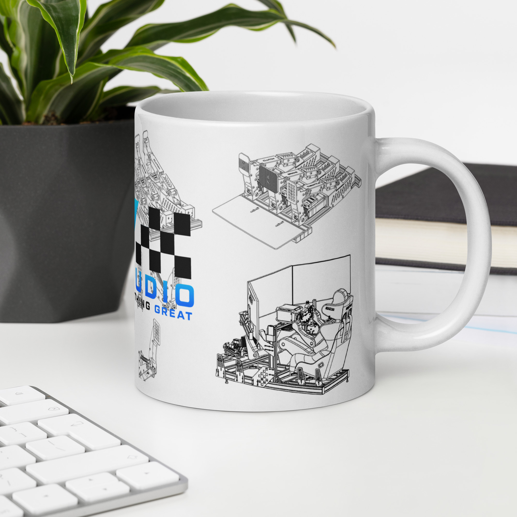DIY Sim Studio Blueprint - White glossy mug - Image 13