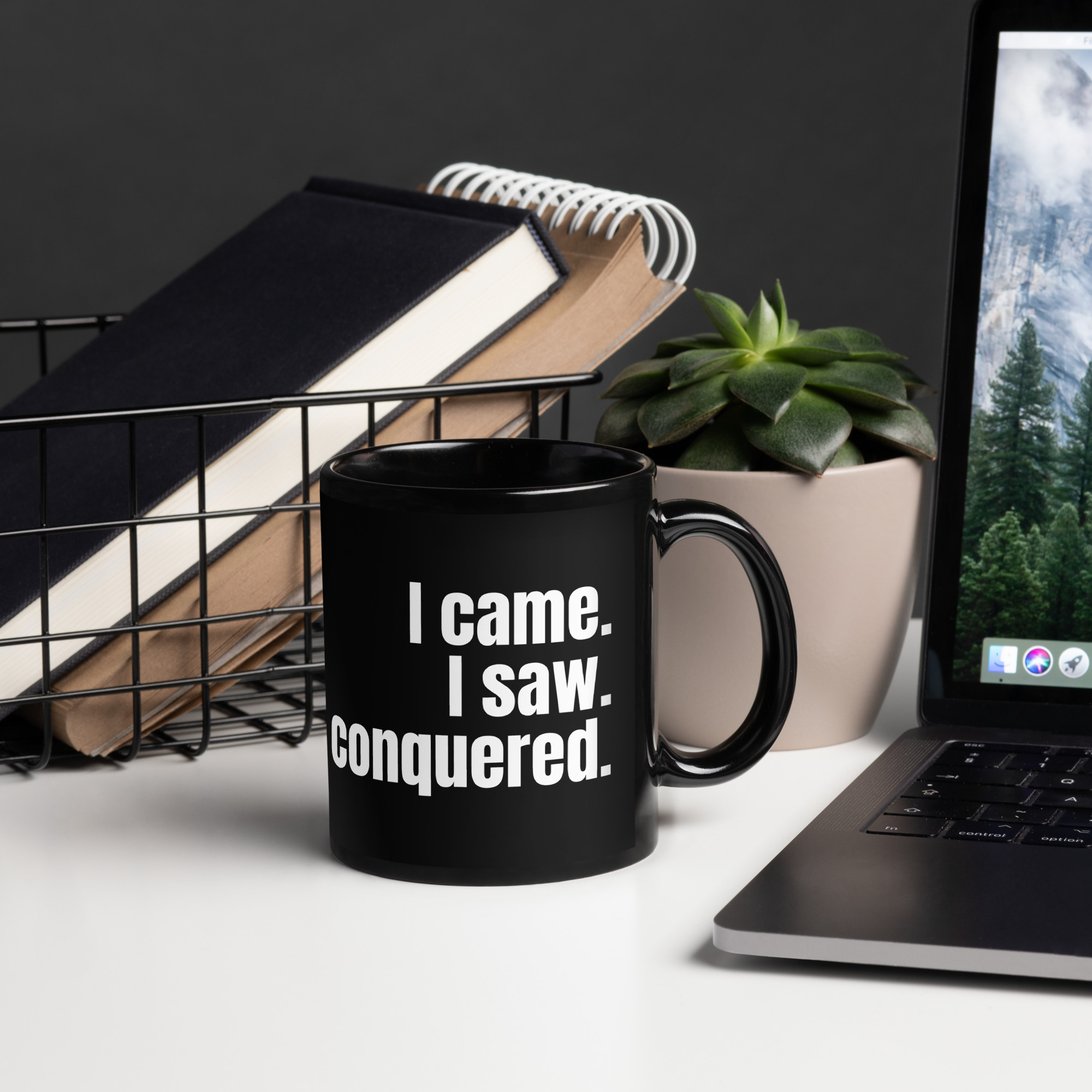 I came, I saw, I conquered - Black Glossy Mug - Image 7