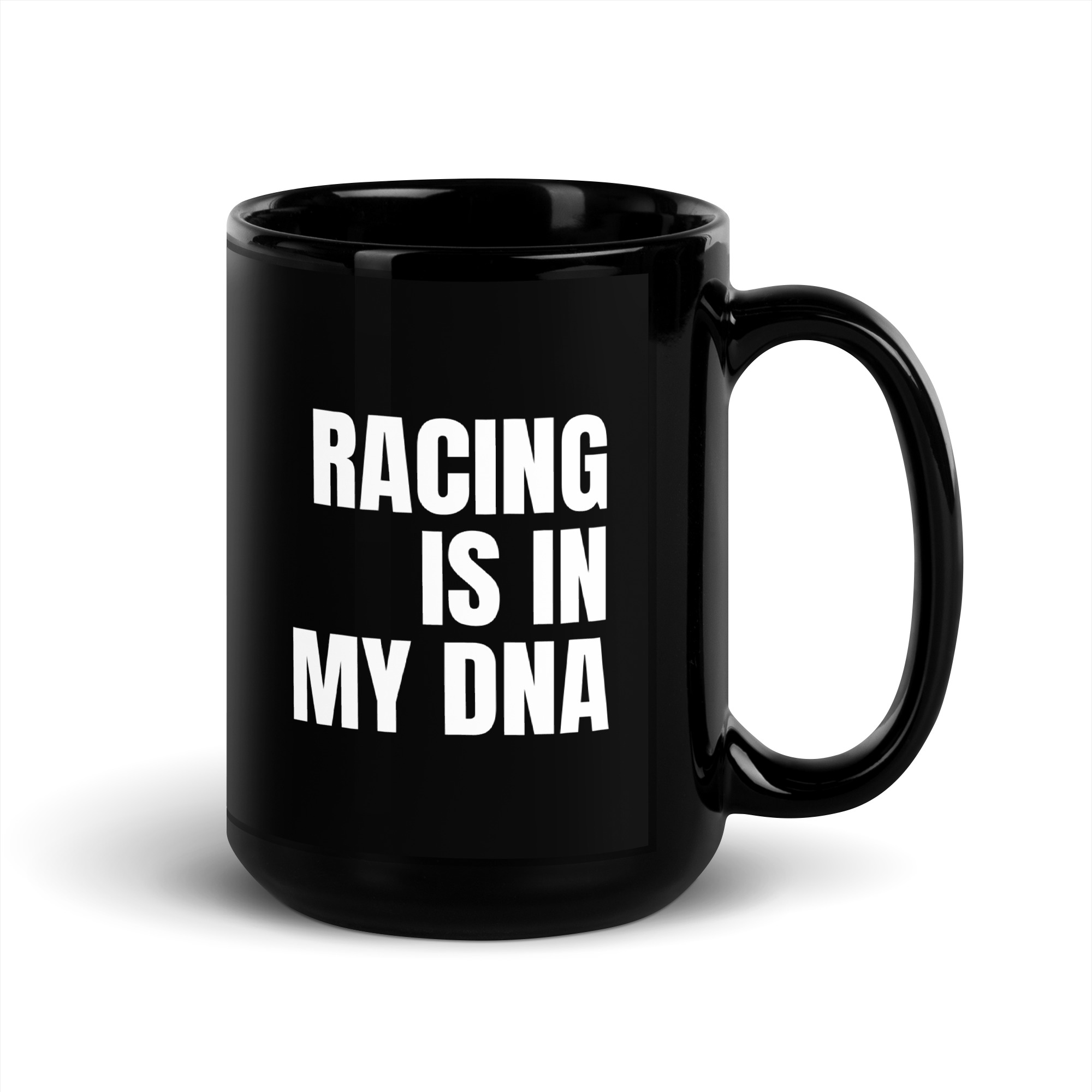 RACING IS IN MY DNA - Black Glossy Mug - Image 5